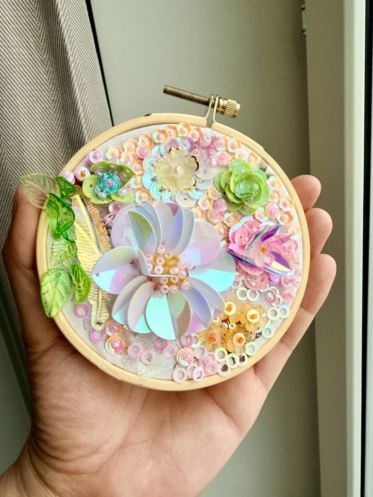 My first embroidered garden!